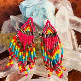 Long Tassel Seed Bead Earrings