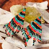 Long Tassel Seed Bead Earrings