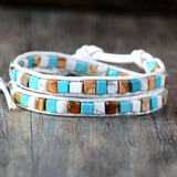 Mixed Natural Gemstones 2 Wrap Bracelet