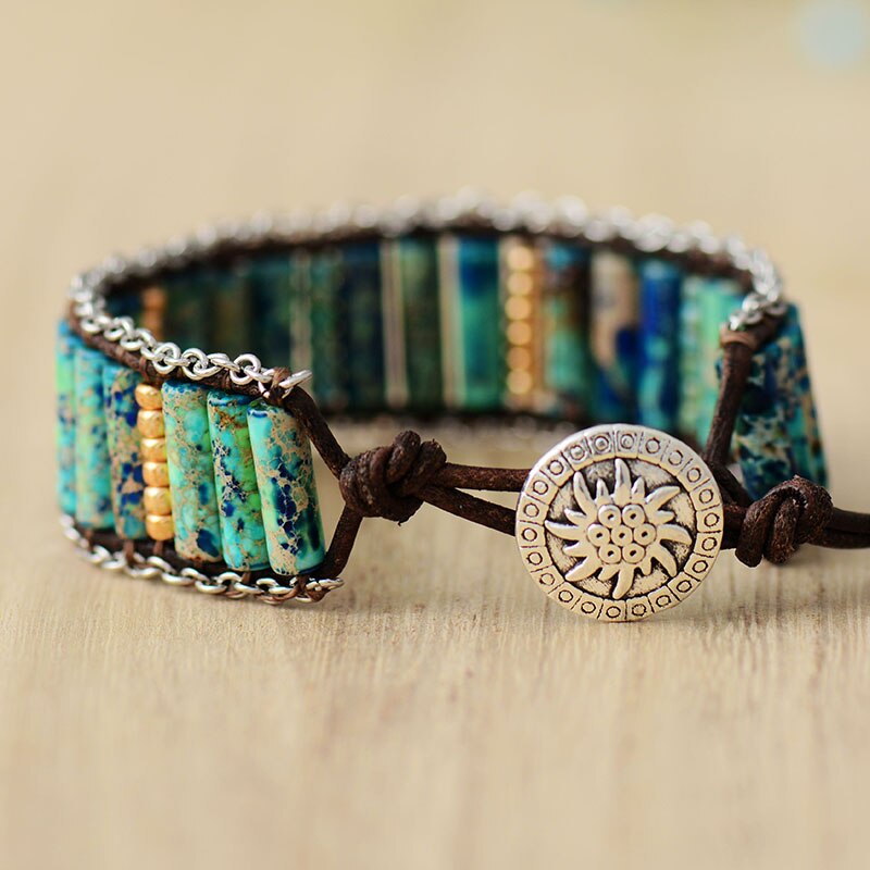 Multicolor Jasper Energy Wrap Bracelets
