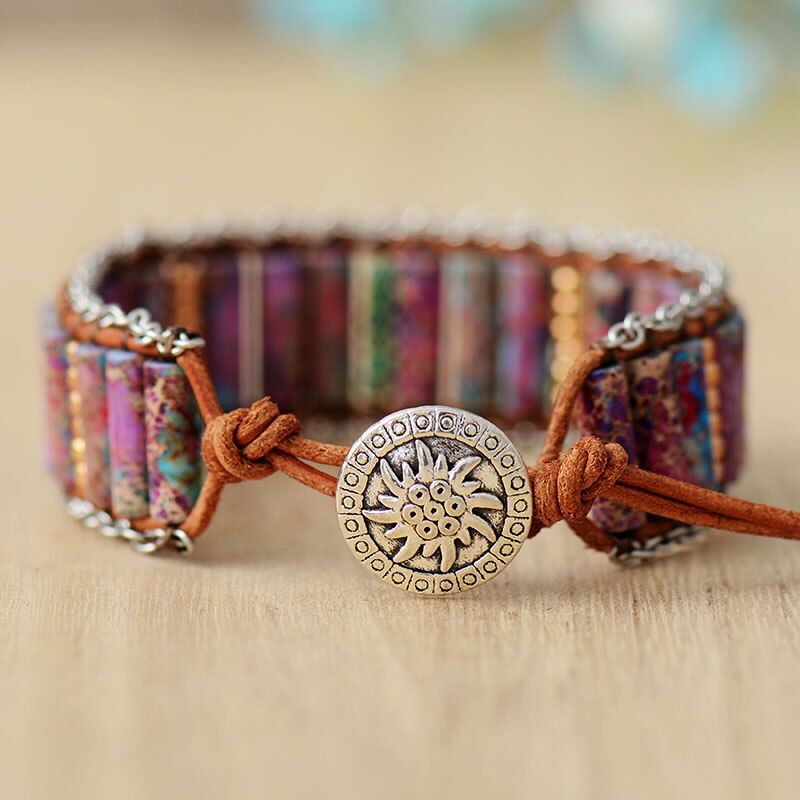 Multicolor Jasper Energy Wrap Bracelets