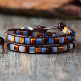Mixed Natural Gemstones 2 Wrap Bracelet