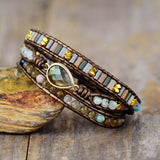 Balancing Moonstone 3 Wrap Bracelet