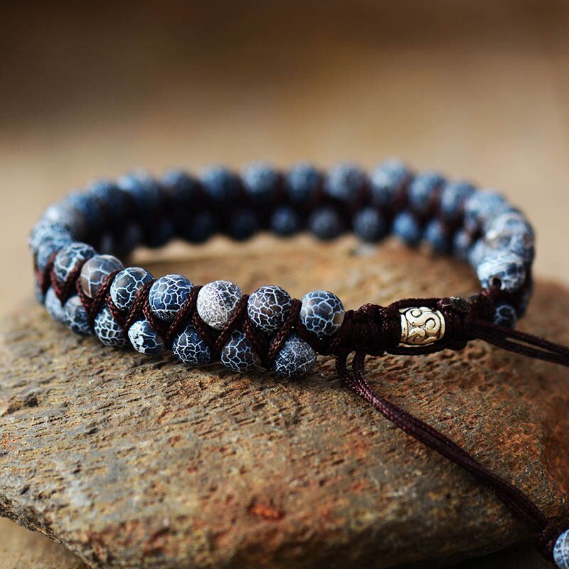 Crackle Agate Protection Friendship Bracelet