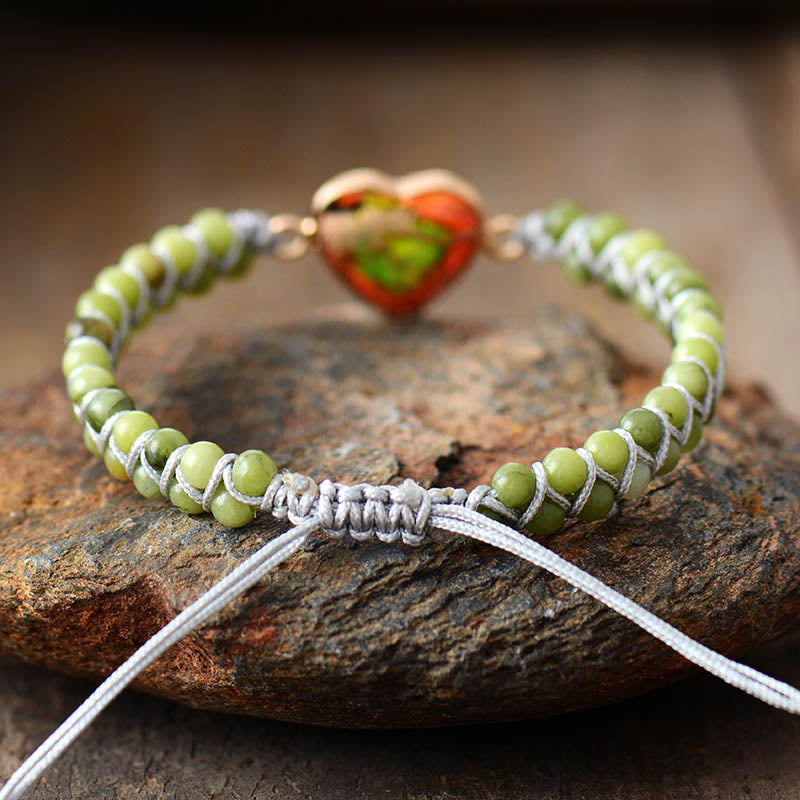 Peaceful Heart Sodalite Or Jade Friendship Bracelet