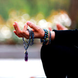 Cordierite Water Sapphire Meditation Pendant Necklace