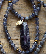 Cordierite Water Sapphire Meditation Pendant Necklace