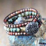 Bohemian Multicolor Jasper Harmony Cuff Bracelet