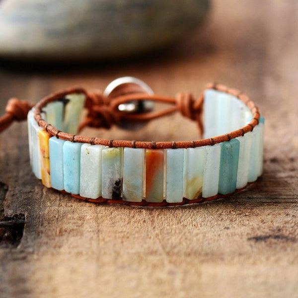 Grounding Amazonite Wrap Bracelet