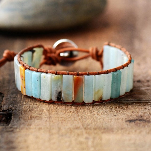 Grounding Amazonite Wrap Bracelet