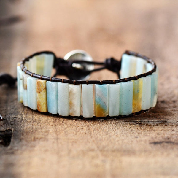 Grounding Amazonite Wrap Bracelet