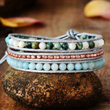 Soothing Amazonite Stone 3 Wrap Bracelet