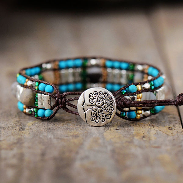 Turquoise - Jasper Protection Wrap Bracelet