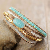 Grounding Amazonite 5 Wrap Bracelet