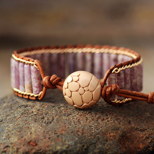 Lepidolite Jasper Stability Wrap Bracelet