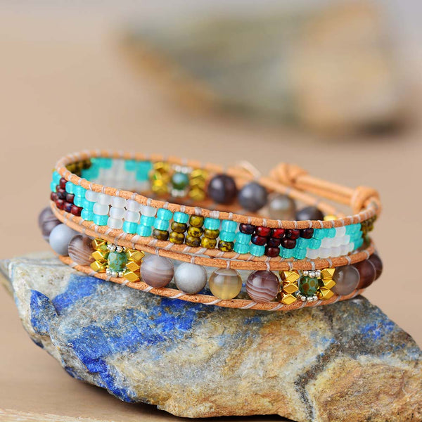 Good Fortune Onyx Crystal 2 Wrap Bracelet