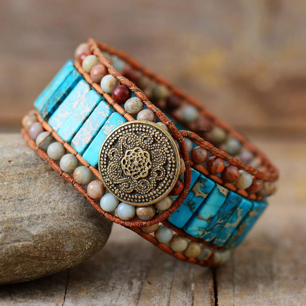 Bohemian Turquoise Calming Cuff Bracelet