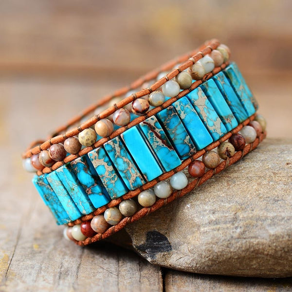 Bohemian Turquoise Calming Cuff Bracelet