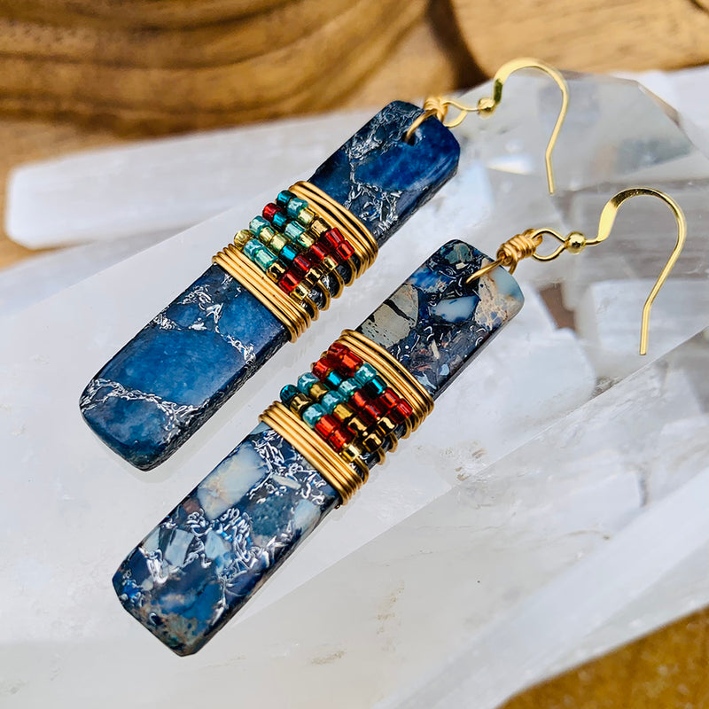Sea Sediment Jasper Drop Earrings