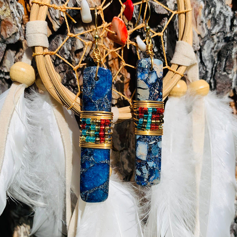 Sea Sediment Jasper Drop Earrings
